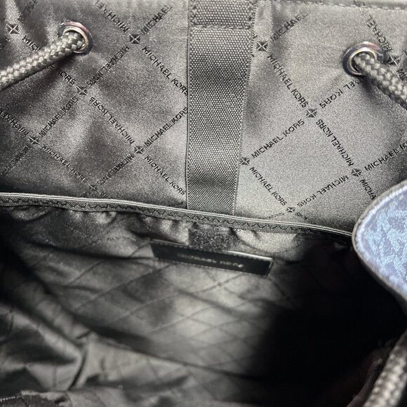Michael Kors Cooper Admiral Blue Logo Large Backpack Flip Top Adjustable Straps - Picture 8 of 16